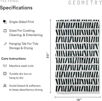 GEOMETRY Kitchen Tea Towels - Quick Dry Microfiber Dish Towels for Kitchen All Lined Up, 18" x 30" 1 Pack