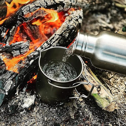 Bestargot Titanium Pot 750ml, Coffee French Press | Portable French Press, Ultralight, Camping Pot, Compatible with Camp Stoves