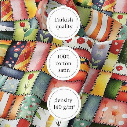 100% Cotton Fabric by the Yard – Turkish Quality Quilting & Sewing Fabric, 1 Yard x 1.69 Yards Wide, Patchwork Cotton for Crafts