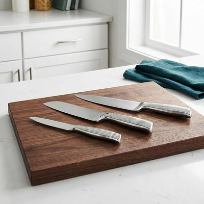 3-Piece Professional Chef Knife Set - 8" Chef, 7" Santoku, 5" Utility - Razor-Sharp 5Cr15MoV High-Carbon Stainless Steel, Full Tang & Non-Slip Handle - Gift-Ready for Home Kitchen & Chefs