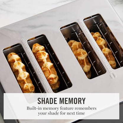 Martha Stewart 4 Slice Toaster, 10 Shade Settings with Defrost, Cancel, Bagel & Gluten-Free, Extra-Wide Self-Centering Slots for Waffles & Artisan Bread, Removable Crumb Tray, Cord Wrap, 1800W, Caviar