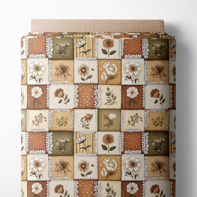 100% Cotton Fabric by the Yard – Turkish Quality Quilting & Sewing Fabric, 1 Yard x 1.69 Yards Wide, Patchwork Cotton for Crafts