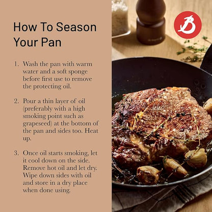 de Buyer - Blue Carbon Steel Fry Pan 2mm Thick - 11” Diameter, 8.3” Cooking Surface - Oven Safe - Naturally Non-Stick Finish - Made in France