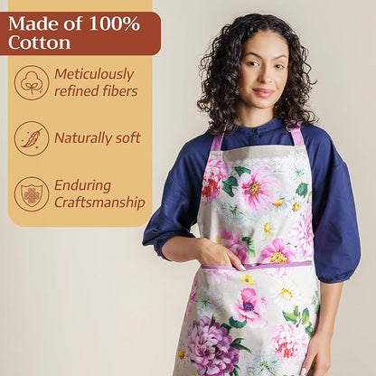 Maison d' Hermine 100% Cotton Apron for women with Pocket Kitchen Chef Apron for Men Cooking Spring Summer