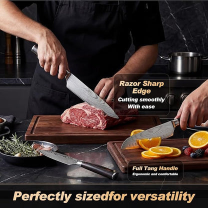 Kitchen Knife, High Carbon Stainless Steel Professional Sharp Chef Knife Set, Japanese Chefs Knives for Home Food Cooking Meat Cutting, Chopping Knife