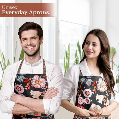 Maison d' Hermine 100% Cotton Apron for women with Pocket Kitchen Chef Apron for Men Cooking Spring Summer