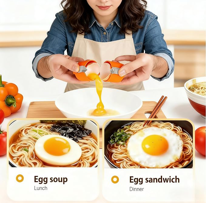 Stainless Steel Egg Shell Opener Multifunctional Egg Cracker Tool for Raw & Hard-Boiled Eggs, Handheld Kitchen Gadget for Easy Peeling & Separating (3 Pieces)