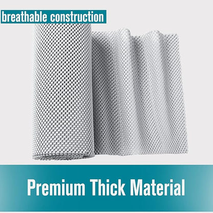 Shelf and Drawer Liner for Kitchen Cabinets Non-Adhesive, Non Slip Durable Strong Clean Long Size 12 Inches X 10 Feet, Shelves, Cabinets, Storage, Kitchen and Desks, Light Gray