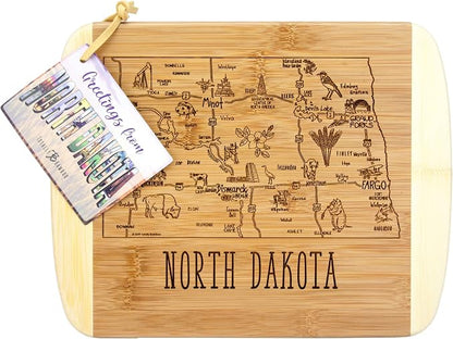 Totally Bamboo A Slice of Life North Dakota State Serving and Cutting Board, 11" x 8.75"