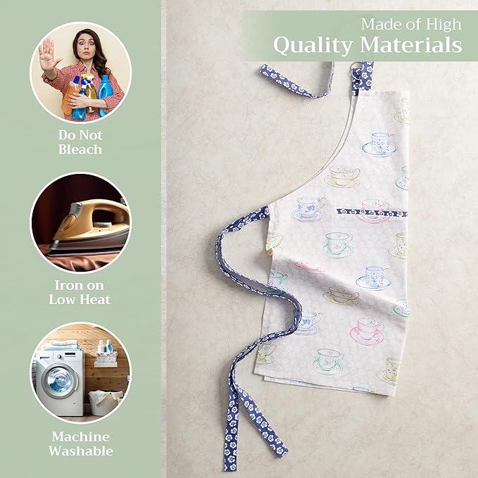 Maison d' Hermine 100% Cotton Apron for women with Pocket Kitchen Chef Apron for Men Cooking Spring Summer