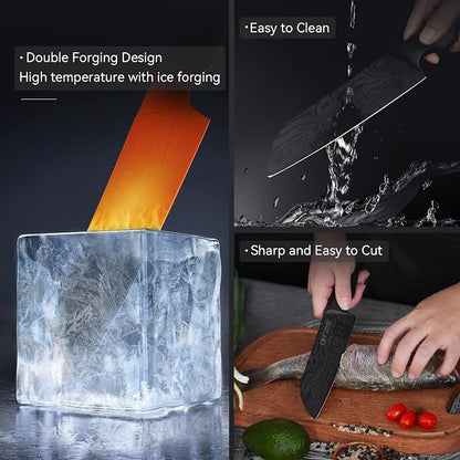 Chef Knife 7 Inch Sharp Santoku Knife High Carbon Stainless Steel, Kitchen Gadgets with High-End Gift Box, Christmas Gifts for Men and Women, Parents