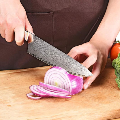Chef Knife 8 Inch, Damascus Chef Knife Japanese VG10 Kitchen Knife Sharpest 67-Layer High Carbon Stainless Steel knife, Pro Cooking Knife, Meat Cutting Gyuto Chef Knife with Sheath