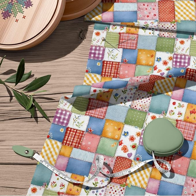 100% Cotton Fabric by the Yard – Turkish Quality Quilting & Sewing Fabric, 1 Yard x 1.69 Yards Wide, Patchwork Cotton for Crafts