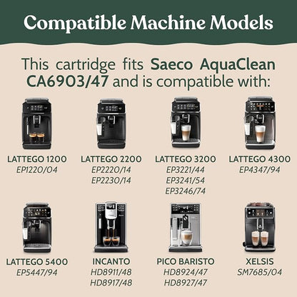 Roobi Cleaning Tablets & Filters Compatible with Philips Saeco. Includes 16 Espresso Cleaning Tablets & 4 Water Filters. Carbon Neutral Philips Cleaner Kit. 1 Year Supply.