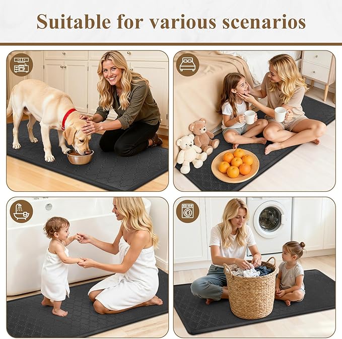 HEBE Kitchen Mat Cushioned Anti Fatigue Kitchen Floor Mat Runner 20"x60" Non Slip Kitchen Mats for Floor Waterproof Kitchen Rugs and Mats Comfort Mat for Standing Desk,Sink,Laundry