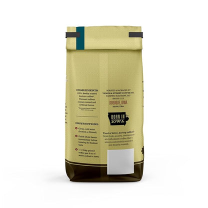 Verena Street 12 Ounce Whole Bean Coffee, Medium Roast, Julien's Breakfast Blend, Rainforest Alliance Certified Arabica Coffee