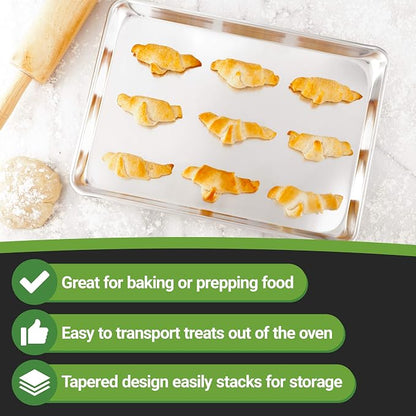 Restaurantware Met Lux 13 x 18 Inch Half Size Baking Sheet 1 Heavy-Duty Cookie Sheet - Evenly Bakes Treats Make Pastries or Cookies Aluminum Sheet Pan For Commercial or Home Use