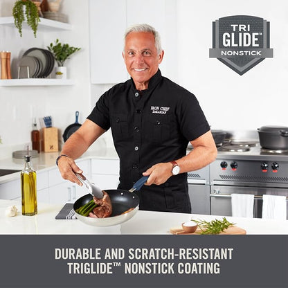 Zakarian x Dash TruPro® Nonstick Stainless Steel Stacking Sauce Pan Set - Compact Cookware Set for Everyday Cooking - Non-Stick, Space-Saving, and Oven-Safe - Blue, 6-Piece Set
