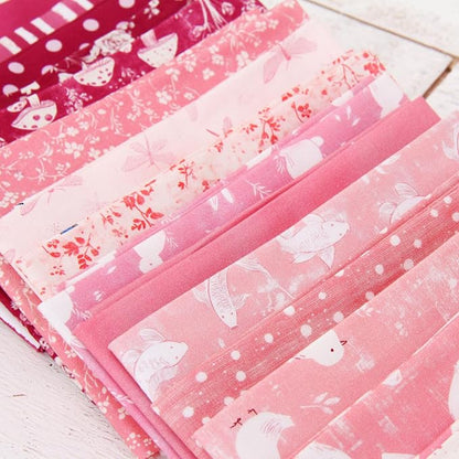 Threadart Exclusive 20 Fat Quarter Bundles - Pink Vintage Prints 100% Cotton Fabric - Premium 100% Cotton Quilting Fabric - No Duplicates - Full Size Fat Quarters 18"x21" - Pink