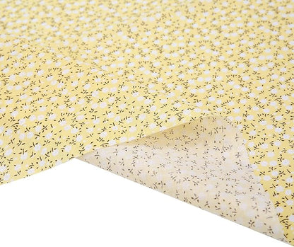 7 pcs 20" x 20" Cotton Fabric DIY Making Supplies Quilting Patchwork Fabric Fat Quarter Bundles DIY for Quilting Cotton Patchwork Cushions (Yellow, 20" x 20")