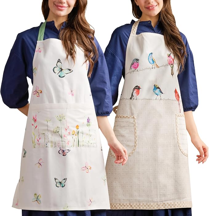 Maison d' Hermine 100% Cotton Apron for women with Pocket Kitchen Chef Apron for Men Cooking Spring Summer