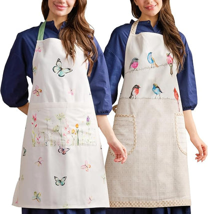 Maison d' Hermine 100% Cotton Apron for women with Pocket Kitchen Chef Apron for Men Cooking Spring Summer