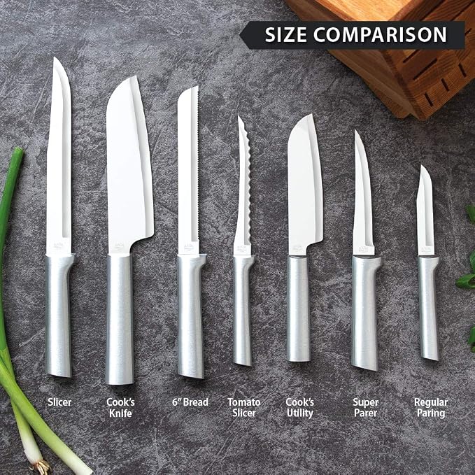 Rada Cutlery Super Parer Knife (R127), 4.38" Stainless Steel Blade, Silver Handle, Pack of 6
