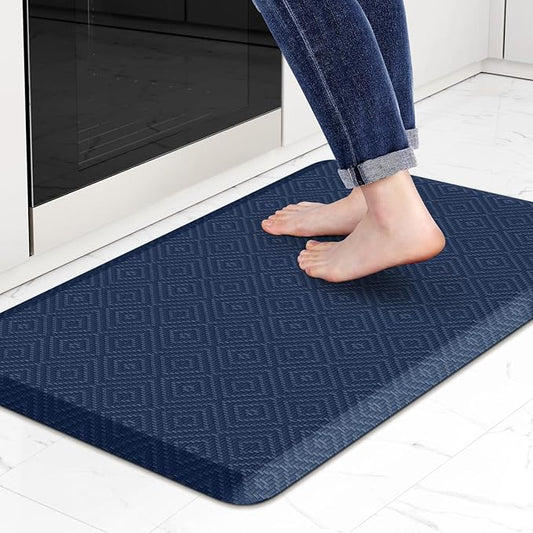 Mattitude Kitchen Mat Cushioned Anti-Fatigue Floor Mat Water Resistant Non-Slip Mats and Rugs Standing and Comfort Desk Mats for House Sink Office Laundry (Blue, 17.3"x28")