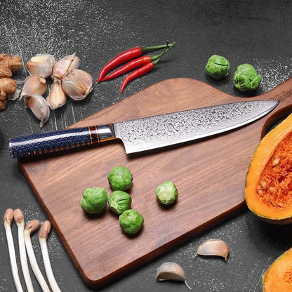 Chef Knife 8 Inch Damascus Chefs Knife Japanese VG10 Kitchen Knife Sharpest 67-Layer High Carbon Stainless Steel knife Cooking Knife, Meat Cutting Gyuto Chef Knife with Sheath(type 1)