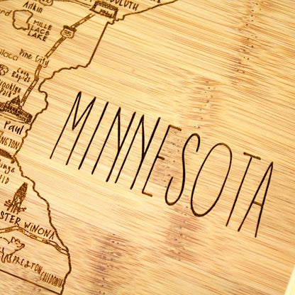 Totally Bamboo A Slice of Life Minnesota State Serving and Cutting Board, 11" x 8.75"