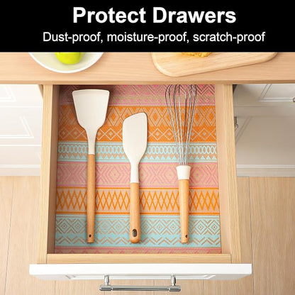 Cooyes Shelf Drawer and Cabinet Liner, Washable Oil-Proof Shelf Liners for Kitchen Cabinets, Shelves, Refrigerator, Non-Adhesive Drawers Mats（17.5" W x 360" L）