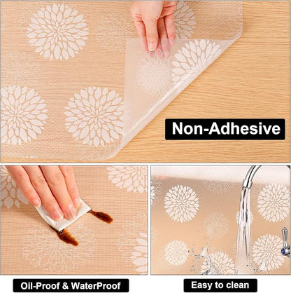 Cooyes Shelf and Drawer Liners for Kitchen Cabinets, Non Adhesive Cabinet Liner, EVA Waterproof Durable Non-Slip Drawer Mats for Shelves, Refrigerator, Storage, Desks（17.5" W x 78.7" L）