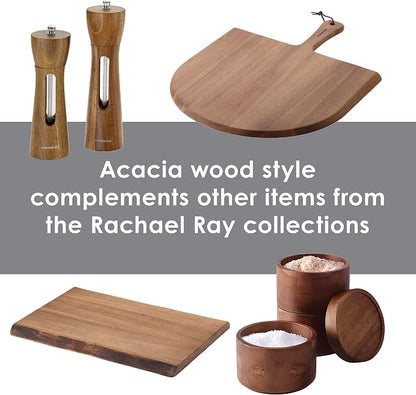 Rachael Ray Pantryware Wood Salt Cellar Stacking Set / Wood Salt Box Stacking Set3 piece, Brown