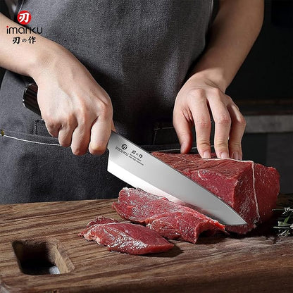 imarku Chef Knife 8-Inch Pro Japanese Kitchen Knife High-Carbon Stainless Steel Paring Knife Ergonomic Handle Rasor Sharp Single-Bevel Edge Gift for Men and Father's Day