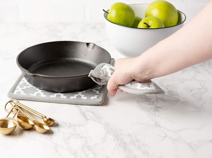 DII Lattice Basics Collection Kitchen Essentials, Pan Handle Set, Gray, 3, Piece