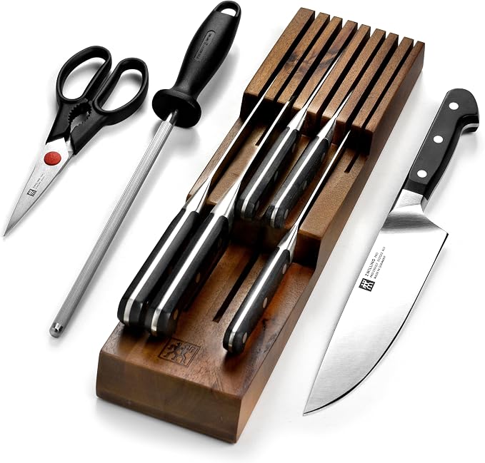ZWILLING Pro Knife Set - 9 Piece with In-Drawer Block