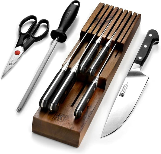 ZWILLING Pro Knife Set - 9 Piece with In-Drawer Block