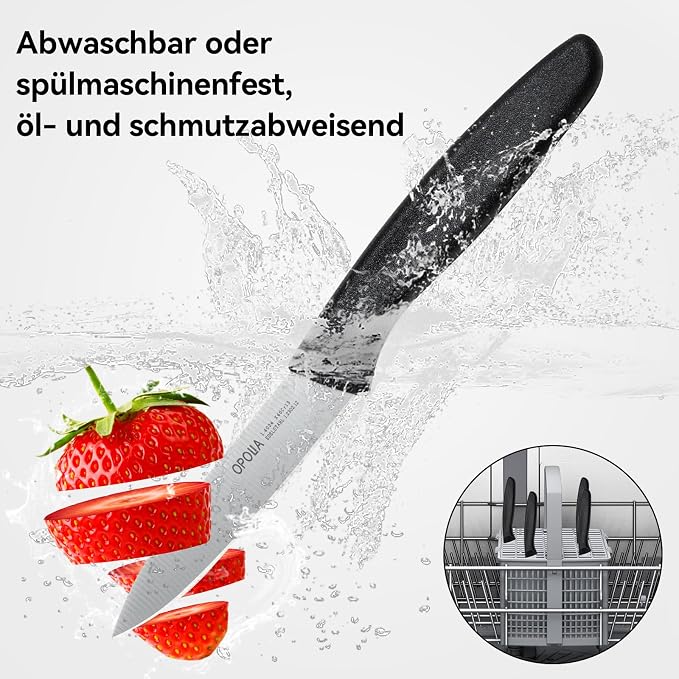 Paring Knife Fruit Knife Set (6 Pieces), Ultra Sharp Stainless Steel Vegetable and Fruit Knife with PP Plastic Ergonomic Handle for Cutting Fruits and Vegetables- Black