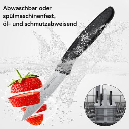 Paring Knife Fruit Knife Set (6 Pieces), Ultra Sharp Stainless Steel Vegetable and Fruit Knife with PP Plastic Ergonomic Handle for Cutting Fruits and Vegetables- Black
