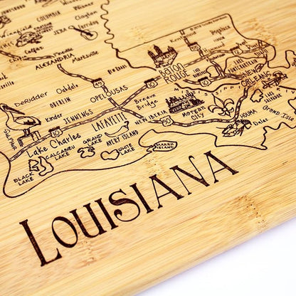 Totally Bamboo A Slice of Life Louisiana State Serving and Cutting Board, 11" x 8.75"