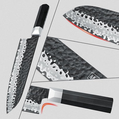 SHAN ZU Customize Chef Knife 7 Inch, High Carbon Steel 10Cr15Mov Professional Knife, Sharp Cooking Knife with G10 Handle Dishwasher Safe, Mothers Fathers Bithday Day Gifts for Women Mom Men Dad