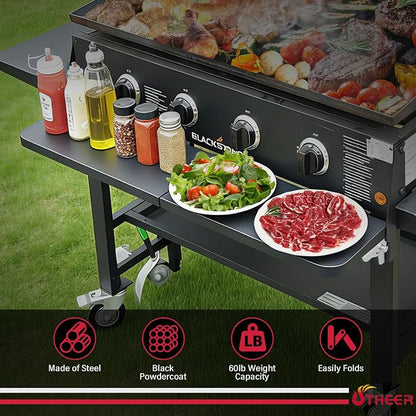 36 X 7 Folding Front Shelf for Blackstone 36 inch griddle 2149 1984 1554 1825, Easy-Check Fit Accessory for Outdoor Cooking or Use