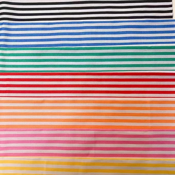 7 pcs 20" x 20" Cotton Fabric DIY Making Supplies Quilting Patchwork Fabric Fat Quarter Bundles DIY for Quilting Cotton Patchwork Cushions (Stripe, 20" x 20")
