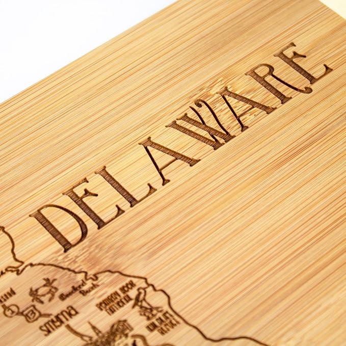 Totally Bamboo A Slice of Life Delaware State Serving and Cutting Board, 11" x 8.75"