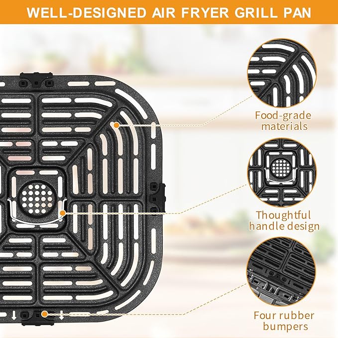 GWY Air Fryer Accessories for Instant Vortex Plus 6QT instant pot vortex plus 6QT Clear Cook Air Fryer, Original Air Fryer Replacement Tray Grill Pan Plate Crisper Plate Rack Parts