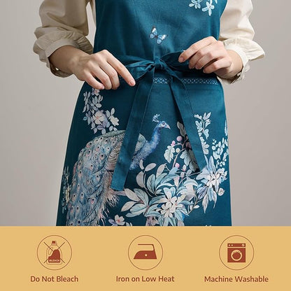 Maison d' Hermine 100% Cotton Apron for women with Pocket Kitchen Chef Apron for Men Cooking Spring Summer