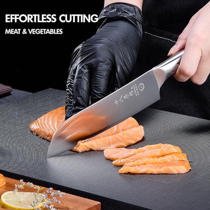 SHI BA ZI ZUO Santoku knife and fruit knife, 2-piece professional kitchen knife set Chef's knife with ergonomic stainless steel handle for kitchen