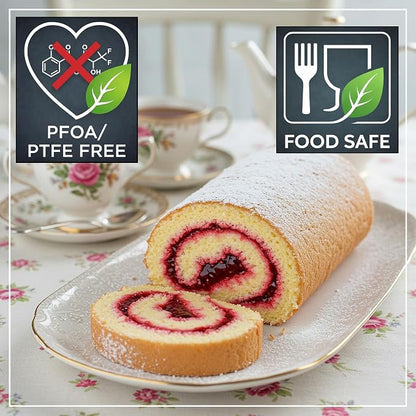 Wrenbury Jelly Roll Pan 15x10 Nonstick – Carbon Steel Swiss Roll Cookie Baking Sheet Oven Freezer and Dishwasher Safe with 10 Year Guarantee