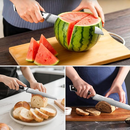 Bread Knife,Serrated Bread Knofe for Homemade Bread and Sourdough,Core Ergonomic Resin Handle in Deluxe Gift Box - Ideal Gift for Men and Women