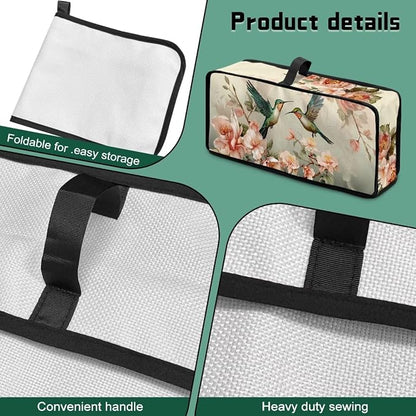 Hummingbird Floral Toaster Cover 2 Slice, Water-Resistant 2 Slice Slim Toaster Cover Protective Dust Covers for Kitchen Appliances, Easy to Fold and Store